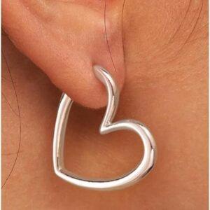 Gold Huggie Earrings for Women- Gold/Silver/Rose/Black Plated Heart Hoop Earrings Hypoallergenic Lightweight Hoops Gifts