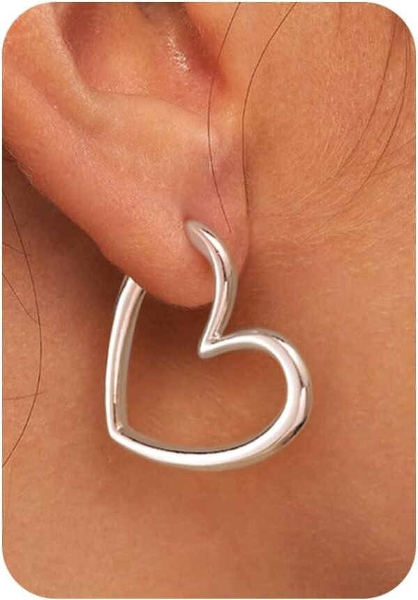 Gold Huggie Earrings for Women- Gold/Silver/Rose/Black Plated Heart Hoop Earrings Hypoallergenic Lightweight Hoops Gifts