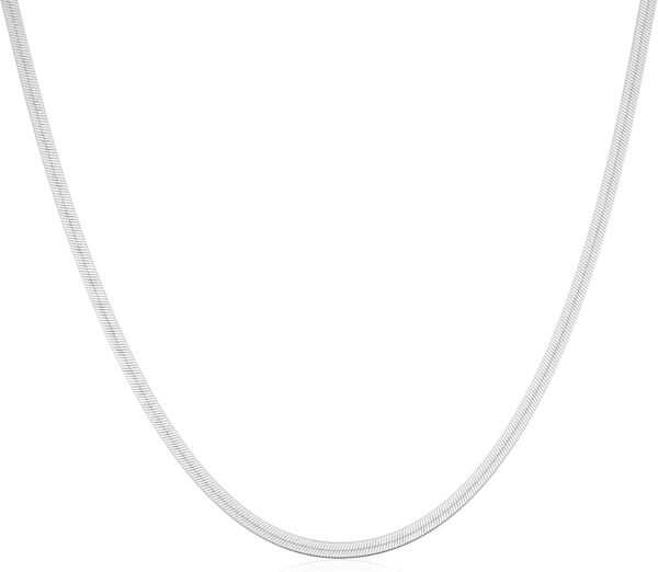 Gold Plated Necklaces for Women, Dainty Gold Herringbone Choker Necklace Thin Layered Snake Chain Jewelry for Gifts
