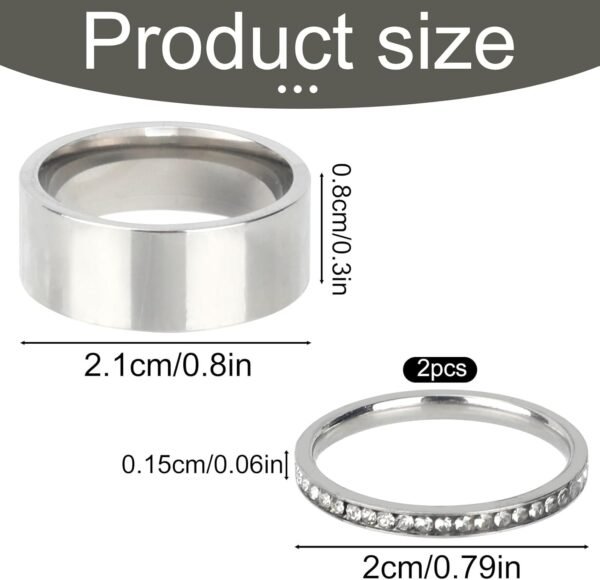 3pcs Stackable Rings Set, Silver Plated Stacking Rings for Women Versatile Stylish and Simple Jewelry Accessories for Women Birthday (2 Sizes)
