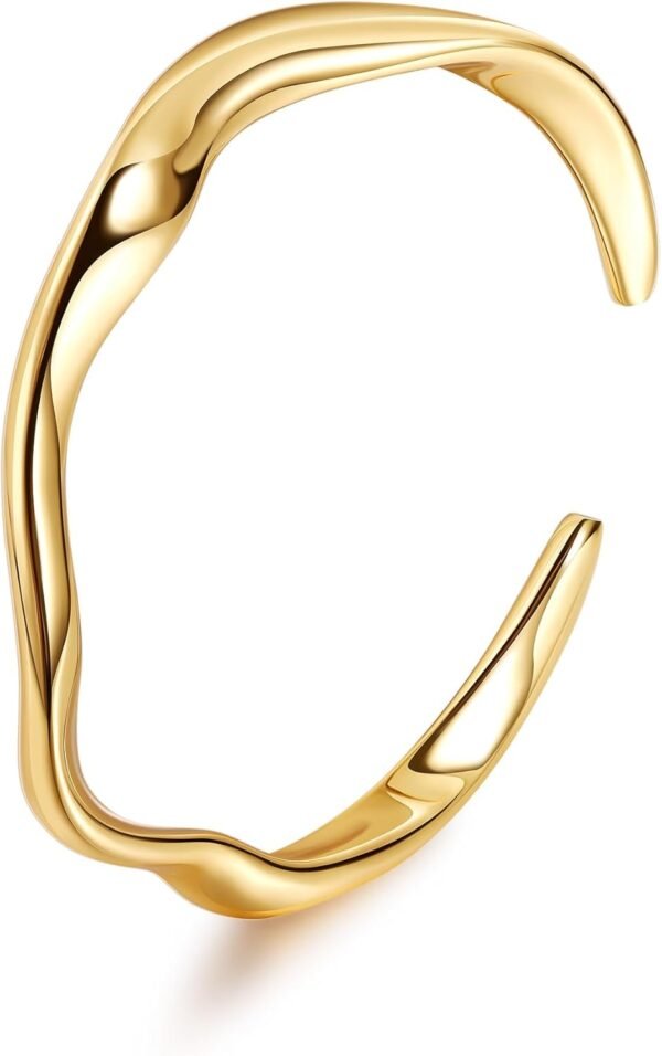 Gold Plated Cuff Bracelets for Women Open Adjustable Gold Cuff Bangle Bracelets Thick Hammered Wrist Cuff Bracelets Thin Minimalist Gold Cuff Bracelet