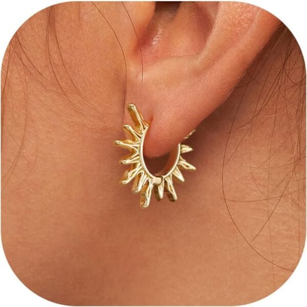 Gold Huggie Earrings for Women- Gold/Silver/Rose/Black Plated Heart Hoop Earrings Hypoallergenic Lightweight Hoops Gifts