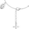 Silver Plated Bracelets for Women Non Tarnish,Silver Cross Bracelets for Wome,Womens Silver Plated Bracelet Waterproof Cross Bead Charm Link Chain Bracelet Jewelry Gifts for Womens Trendy