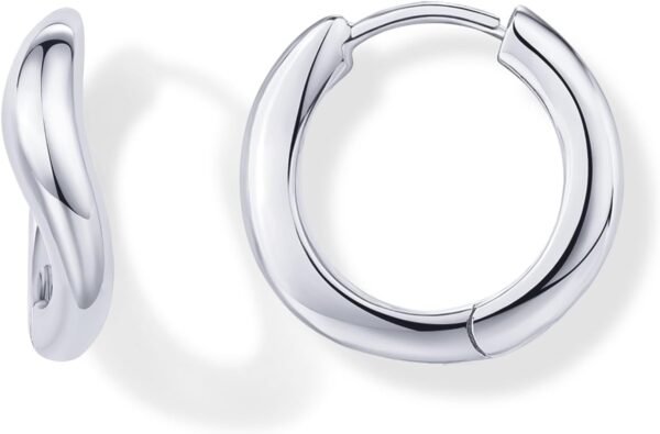 Gold Plated 925 Sterling Silver Posts Wavy Huggie Hoops | Twisted Wave Hoop Earrings for Women