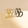 Gold Huggie Earrings for Women- Gold/Silver/Rose/Black Plated Heart Hoop Earrings Hypoallergenic Lightweight Hoops Gifts