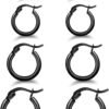 3 Pairs 925 Sterling Silver Hoop Earrings | Small White Gold Plated Hoop Earrings for Women (13mm,15mm,20mm??25mm,30mm,40mm,50mm,60mm)