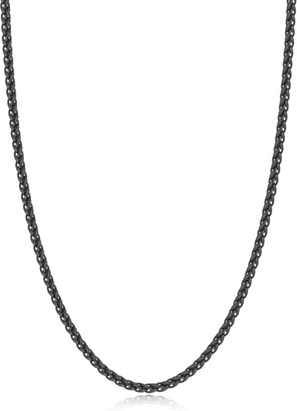 Silver Wheat Chain/ Plated Gold Chain Necklace for Men, 2.5mm 3mm Chains for Men, Stainless Steel Necklace Chains for Men and Women, Mens Chain Necklace 16 18 20 22 24 26 Inch