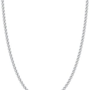 61q760U1WML._AC_SL1500_babb290b-38c5-4410-a1b6-14ee9e1cc955 Silver Wheat Chain/ Plated Gold Chain Necklace for Men, 2.5mm 3mm Chains for Men, Stainless Steel Necklace Chains for Men and Women, Mens Chain Necklace 16 18 20 22 24 26 Inch