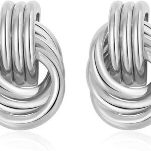 Trendy Gold Plated Knot Earrings for Women Chunky Statement Drop Dangle Earrings Lightweight Hypoallergenic Fashion Accessories Gold Jewelry Gifts for Womens