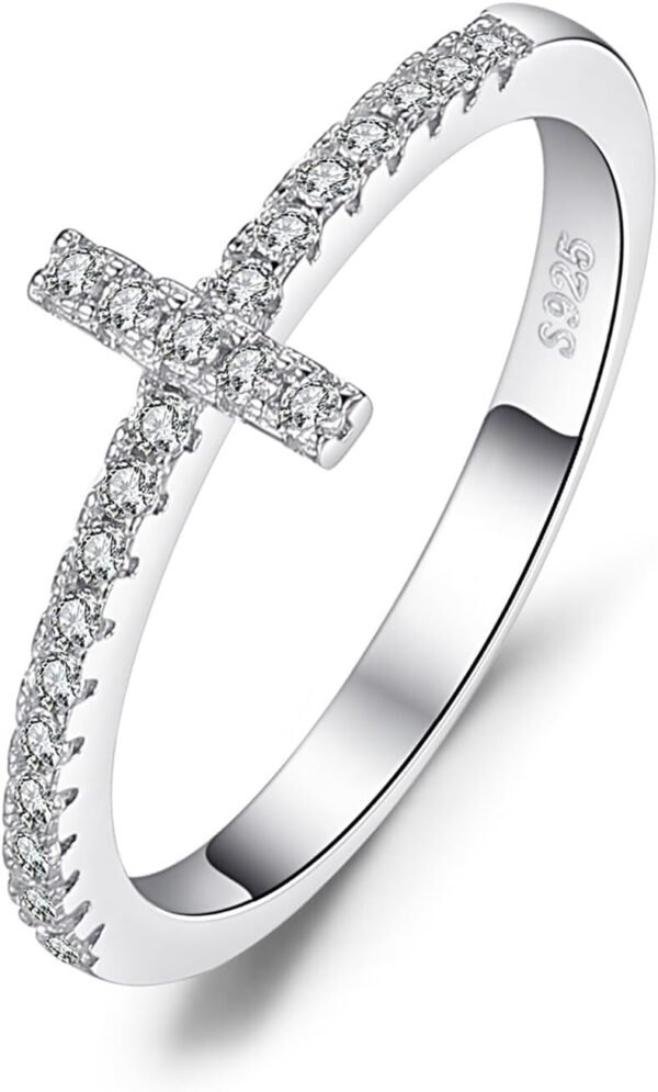 White Yellow Rose Gold Plated 925 Sterling Silver Rings for Women, Cubic Zirconia Promise Rings for Her, Stackable Wedding Bands Rings for Women Infinity Forever Love Knot Ring