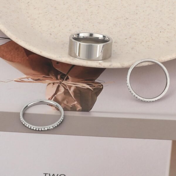 3pcs Stackable Rings Set, Silver Plated Stacking Rings for Women Versatile Stylish and Simple Jewelry Accessories for Women Birthday (2 Sizes)