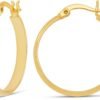 Gold or Sterling Silver Plated Polished Dome Hoop