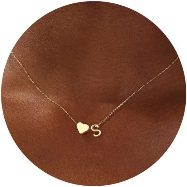 Valentines Day Gifts for Kids Teen Girls - Dainty   Gold Plated Heart Initial A-Z Pendant Necklace Trendy Jewelry Heart Necklaces Birthday Valentines Day Gifts for Girlfriend Wife Women
