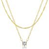 Gold Necklace for Women  Gold/Silver Plated Choker Diamond Necklace Set for Women Simple Dainty CZ Gold Chain Trendy Jewelry Accessories