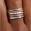 Gold Plated Stackable Rings for Women Non Tarnish Thin Dainty Ring Set Minimalist Stacking Thumb Rings Statement Pinky Engagement Ring Promise Wedding Bands for Women Size 5-10
