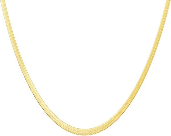Gold Plated Necklaces for Women, Dainty Gold Herringbone Choker Necklace Thin Layered Snake Chain Jewelry for Gifts