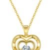 Valentines Day Heart Necklace, Dainty Gold/Silver Plated Pendant Necklaces for Women Trendy Love Heart Cubic Zirconia Necklace Tarnish Free Gold Jewelry Unique Valentines Day Gifts for Her