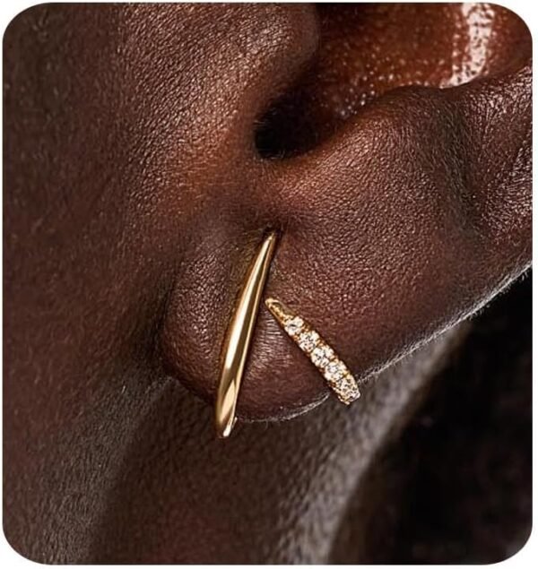 Gold Earrings for Women Trendy  Gold Plated Stud Earrings Dainty Minimalis Hypoallergenic CZ Earrings Jewelry Gifts for Her