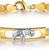 Gold Plated Elephant Bracelets Elephant Gifts For Women Elephant Jewelry