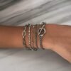 Gold-plated Bracelets for Women Dainty Boho Stackable Bracelet Set Chunky Layered Link Bangle for Women