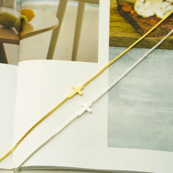 Cross Necklace for Women Trendy  Dainty Gold Silver Plated Cross Pendant Necklaces Simple Cute Faith Charm Choker Religious Drop Dangle Chain Necklace Non Tarnish Costume Jewelry Gift