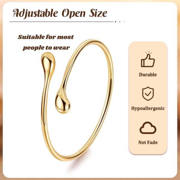 Gold Plated Cuff Bracelets for Women Open Adjustable Gold Cuff Bangle Bracelets Thick Hammered Wrist Cuff Bracelets Thin Minimalist Gold Cuff Bracelet