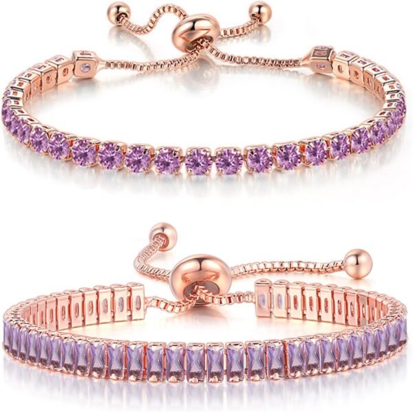 Tennis Bracelets for Women White Gold Plated Diamond AAA+ Cubic Zirconia CZ Dainty Classic Adjustable Slider Bracelet Silver Fashion Jewelry Wedding Gift