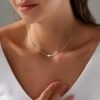Cross Necklace for Women  Gold Silver Plated Dainty Small Cross Pendant Choker Simple Trendy Cute Cross Charm Chain Necklace Easter Basket Stuffers Baptism Religious Faith Jewelry Gift