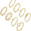 Gold/Silver Plated Stacking Rings Set for Women Non Tarnish CZ Heart Simple Cute Stackable Rings Dainty Trendy Gold Statement Rings Plain Band Size 4-12