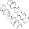12PCS Silver Plated Rings Adjustable Open Rings for Women Cute Gold Plated Stackable Thumb Rings Joint Chain Midi FingerArrow Knot Wave Band Rings Set