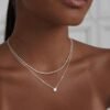Gold Necklace for Women  Gold/Silver Plated Choker Diamond Necklace Set for Women Simple Dainty CZ Gold Chain Trendy Jewelry Accessories