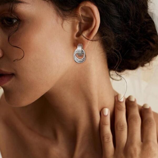 Trendy Gold Plated Knot Earrings for Women Chunky Statement Drop Dangle Earrings Lightweight Hypoallergenic Fashion Accessories Gold Jewelry Gifts for Womens