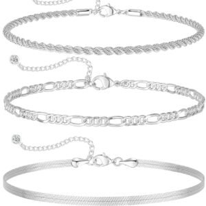 Gold Plated Bracelets for Women, Jewelry Sets Cute Tennis Beaded Bracelets Cuban Link Paperclip Chain Dainty Bracelet Pack Gifts