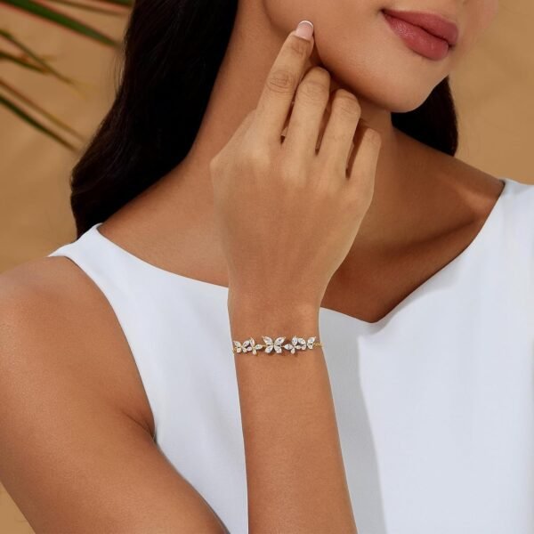 Gold Plated Butterfly Bracelets for Women Trendy Adjustable Cubic Zirconia Bracelet Friendship Vacation Jewelry Accessories