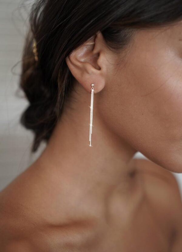 Valentine's Day Gift  Gold/Silver Plated Dangle Earrings for Women Dainty Long Hanging Chain Earrings Trendy Dangling Pearl Threader Earrings for Women Non-Tarnish Jewelry Prom Dating Party