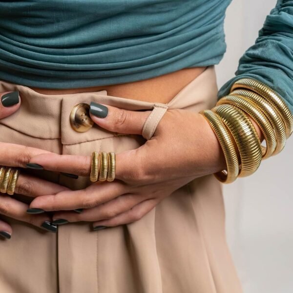 Gold Plated Bracelets for Women Gold Bangles for Women Chunky Bangle Bracelets for Women Bracelets Stack Tarnish Free Bangle Set of 3 for Women Accessories for Her Gifts