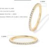 Gold Plated Solid 925 Sterling Silver CZ Simulated Diamond Stackable Ring Eternity Bands for Women