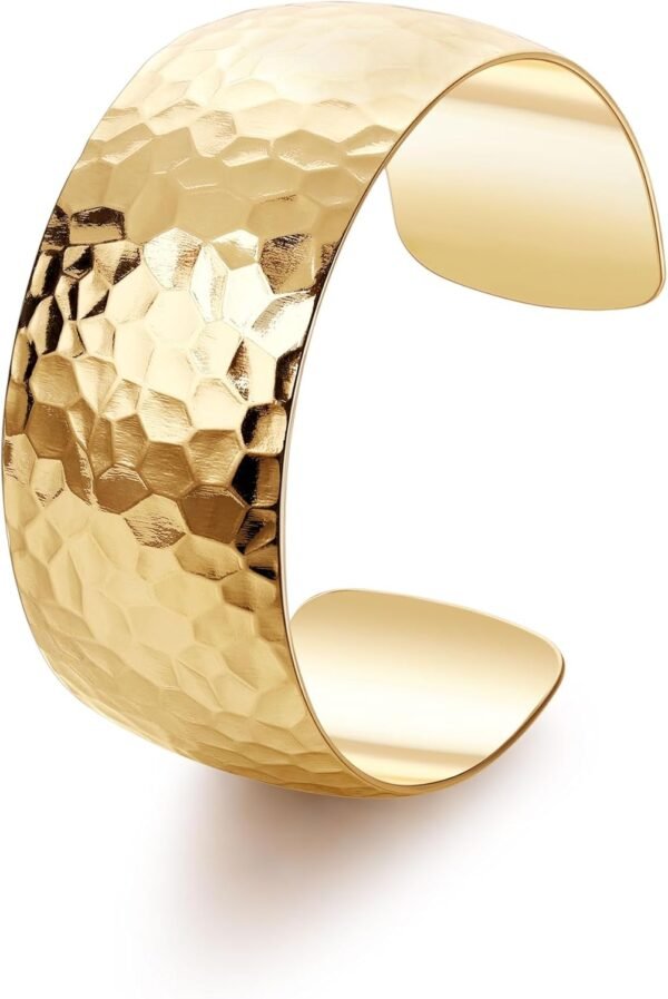 Gold Plated Cuff Bracelets for Women Open Adjustable Gold Cuff Bangle Bracelets Thick Hammered Wrist Cuff Bracelets Thin Minimalist Gold Cuff Bracelet