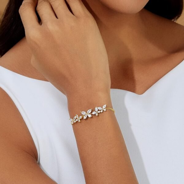 Gold Plated Butterfly Bracelets for Women Trendy Adjustable Cubic Zirconia Bracelet Friendship Vacation Jewelry Accessories