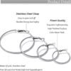 4/10 Pairs Stainless Steel Gold Silver Plated Hoop Earrings Hypoallergenic Dainty Big Small Hoops Earrings Set for Women