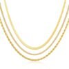 Gold Plated Necklaces for Women, Dainty Gold Herringbone Choker Necklace Thin Layered Snake Chain Jewelry for Gifts