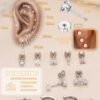 Hypoallergenic Flat Back Earrings  Gold Plated Cartilage Earring Sets for Multiple Piercing 20G Surgical Stainless Steel Earrings for Women Trendy Earring Stacks Small Hoop Flatback Stud Earrings