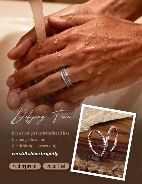 Gold Plated Stackable Rings for Women Non Tarnish Thin Dainty Ring Set Minimalist Stacking Thumb Rings Statement Pinky Engagement Ring Promise Wedding Bands for Women Size 5-10