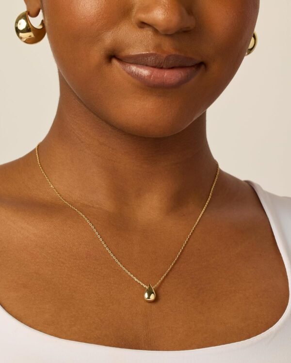 Gold Plated Dainty Pear Pendant Necklace for Women | Tear Pendant Necklaces