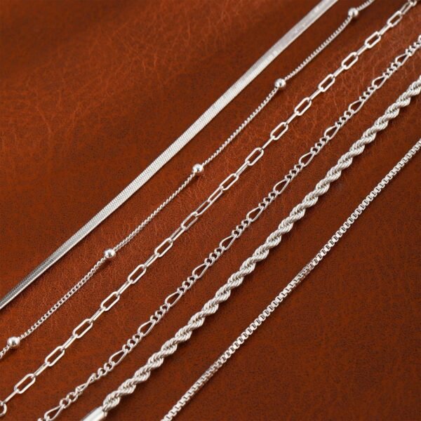 Gold/Silver Bracelets for Women, Real Gold Plated Bracelets Stack Trendy Jewelry Sets Stackable Snake Chain Figaro Paperclip Link Chain Adjustable Bracelet Pack Jewelry for Women