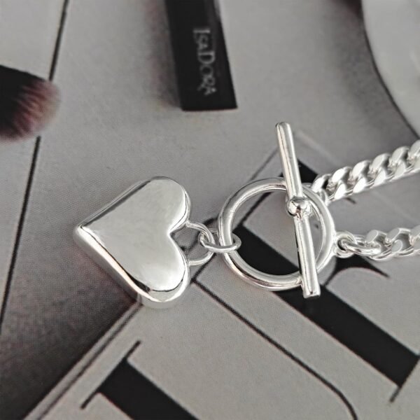 Heart Necklace for Women Gold/Silver Plated Trendy Heart Choker Lover Pendant Hypoallergenic Fashion Gold/Silver Necklace for Women Love Jewelry Gift for Women Girlfriend