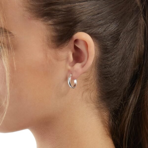 Gold or Sterling Silver Plated Polished Dome Hoop