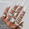 Chunky Gold Stackable Rings for Women Non Tarnish,   Gold-Plated Statement Open Stacking Rings, Knuckle Band Ring Set