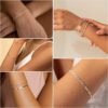Dainty Silver Plated Bracelets for Women Trendy, Silver Jewelry Set for Women Bracelets for Women Paperclip Box Herringbone Figaro Rope Chain Bracelet Fashion Pack Gifts for Women