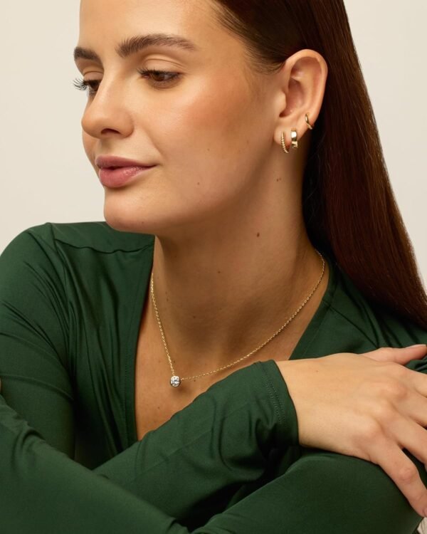 Yellow Gold Plated 925 Sterling Silver Posts Three Pairs Small Hoop Earrings for Women - Statement Gold Hoop Earrings Set - Cubic Zirconia Rope Teardrop Chunky Huggie Earscape Piercings